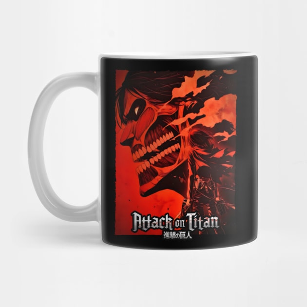 AOT Eren Titan Roar Fan Art by Otaku Vibes